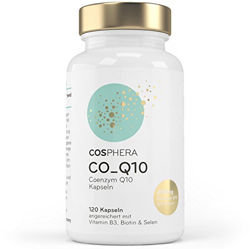 Coenzym Q10 - Hochdosiert mit 250 mg pro Kapsel. 120 vegane Kapseln im 4 Monatsvorrat - Angereichert mit Vitamin B3, Biotin und Selen - Für Haut, Anti-Aging, Herz-Kreislauf, Nerven- & Immunsystem - 3