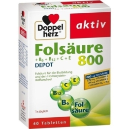 DOPPELHERZ Folsäure 800+B-Vitamine Tabletten 40 St.