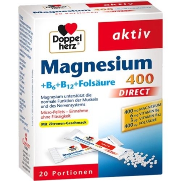 DOPPELHERZ Magnesium+B Vitamine DIRECT Pellets 20 St.