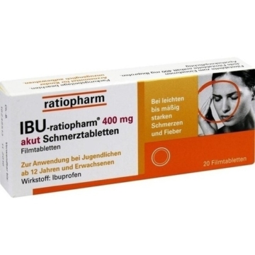 IBU-RATIOPHARM 400 mg akut Schmerztbl.Filmtabl. 20 St.